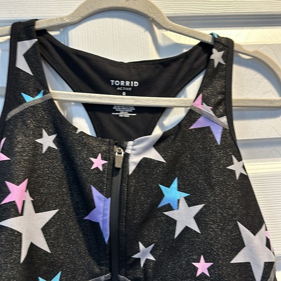 Torrid Active Zip Front Sports Bra Shine Star Print 0 - Picture 4 of 8